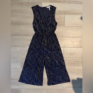 BCBGeneration Navy and Gold Jumpsuit Romper XS